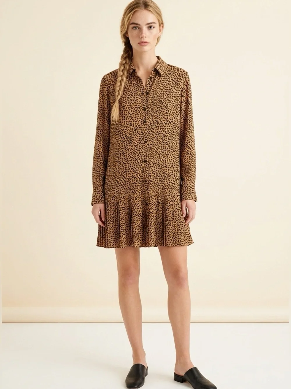 J.CREW NEW AMELIA SHIRT-DRESS IN CHEETAH PRINT PREPPY FALL SHIRT DRESS SZ S NWT